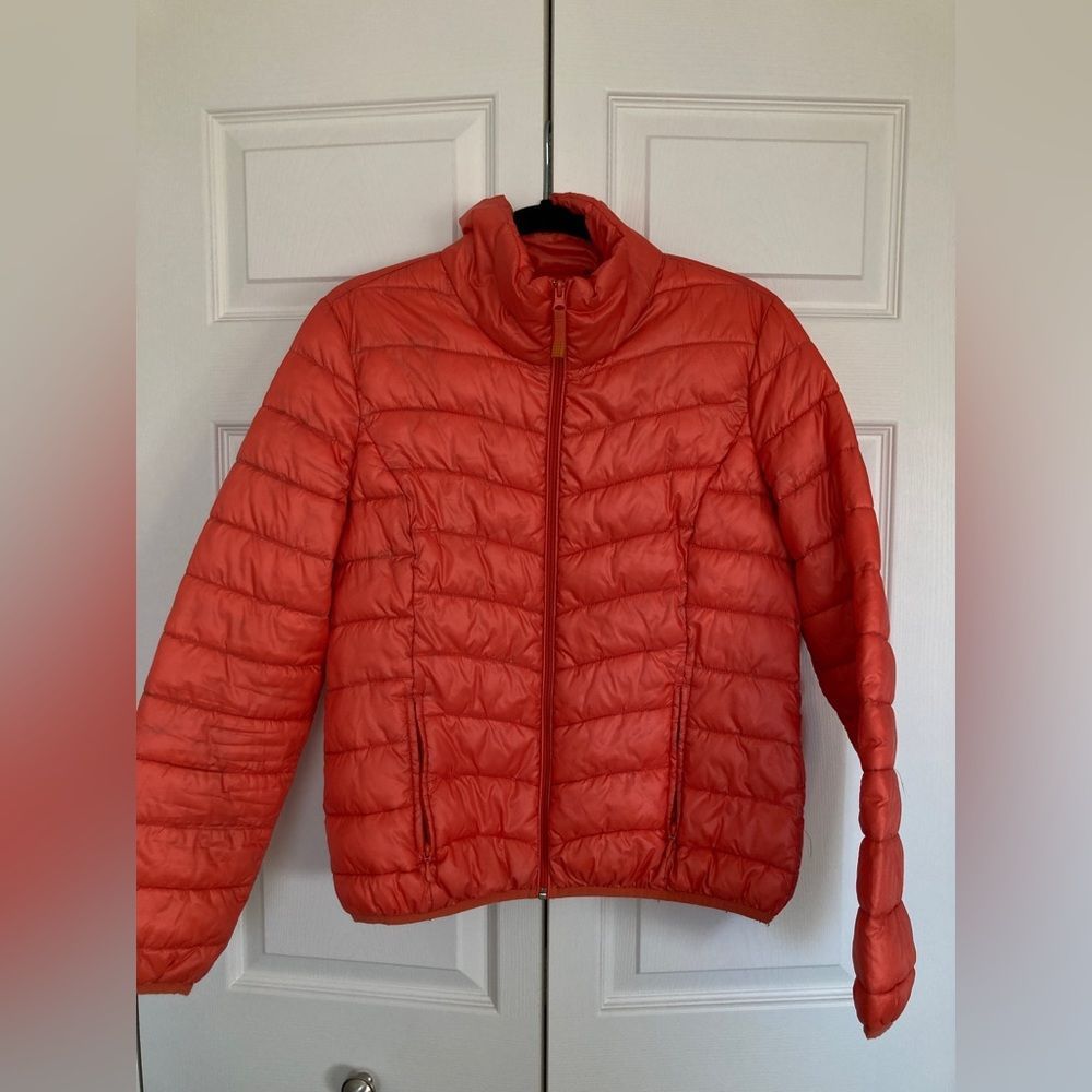 Orange light puffer jacket